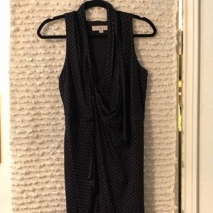 Black Polka Dot Wrap Dress